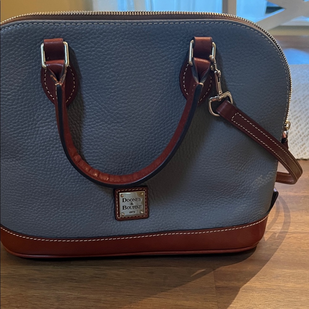 Dooney & Bourke Gray and Brown Satchel